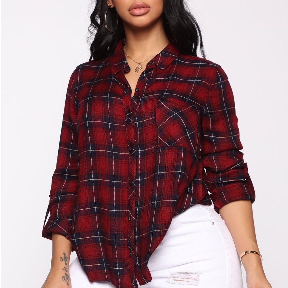 Fashionnova red flannel size S